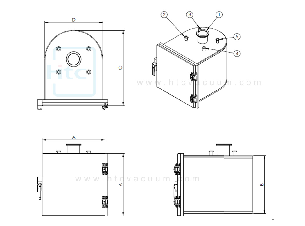 D shape vacuum chamber Schematic