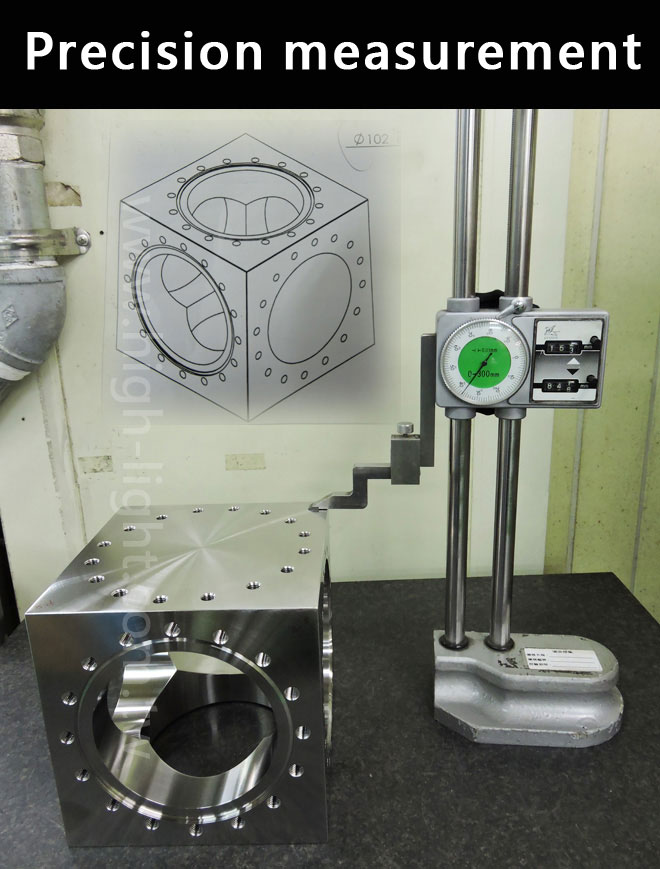 UHV cube chamber precision measurement