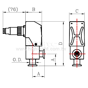 All in one HV aluminum angle valve